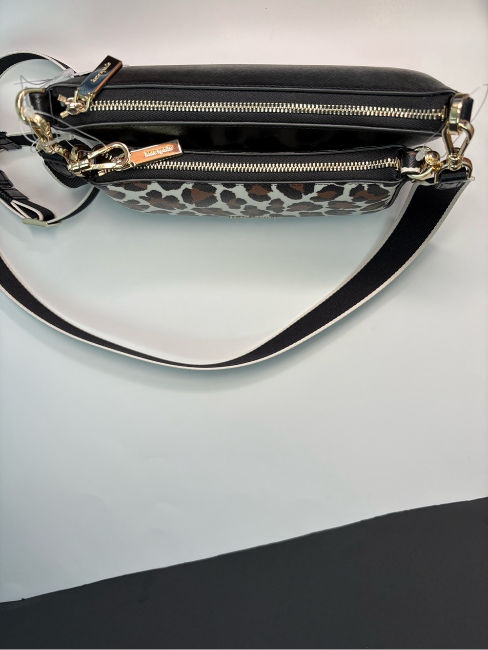 NWT Kate Spade Duet Leopard Small Crossbody Bag - 3-in-1 Set Black Multi - Picture 9 of 16